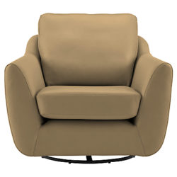 G Plan Vintage The Sixty Seven Leather Swivel Chair Capri Leather Olive Green